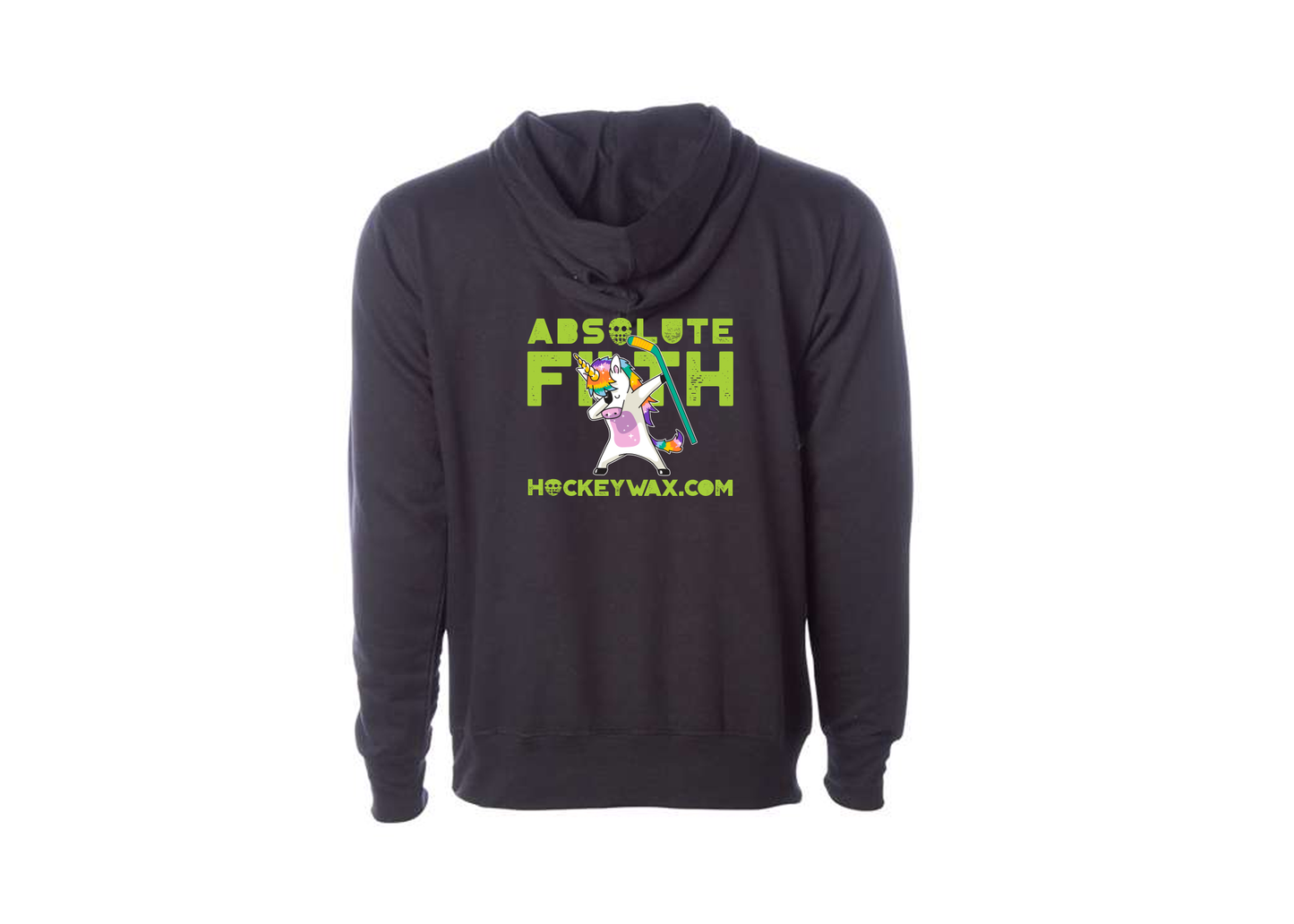 The back of the shirt shows scorsey the unicorn doing their famous dab celebration.